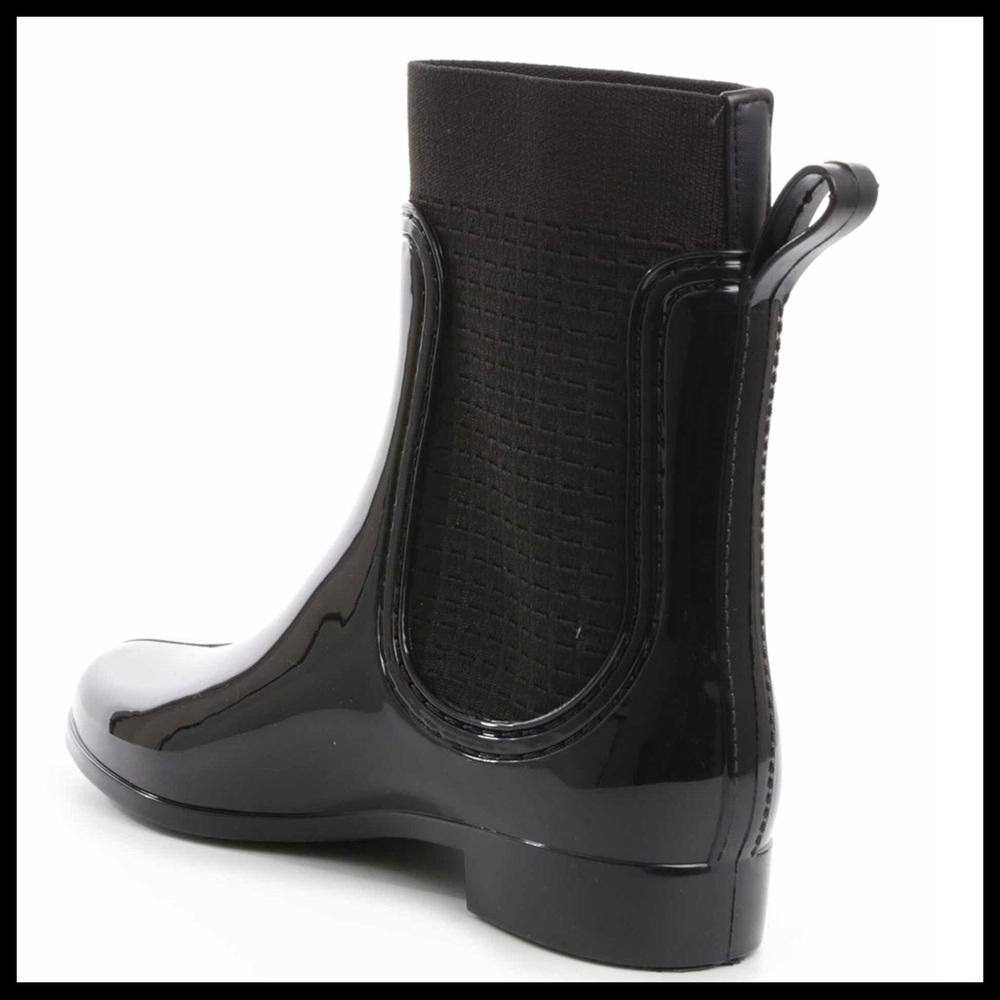 BLACK WATERPROOF ANKLE BOOTIES RAIN BOOTS A2C - Picture 2 of 16